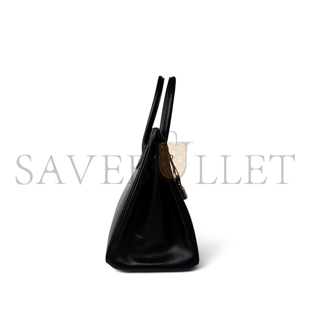 H**mes master birkin 30 box leather black gold buckle h029281ck62 (30*23*15cm)